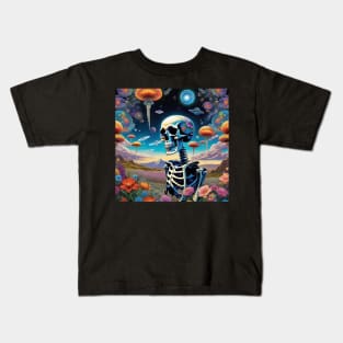 Surreal Sci-Fi Skeleton Art Fantasy Landscapes 16 Kids T-Shirt